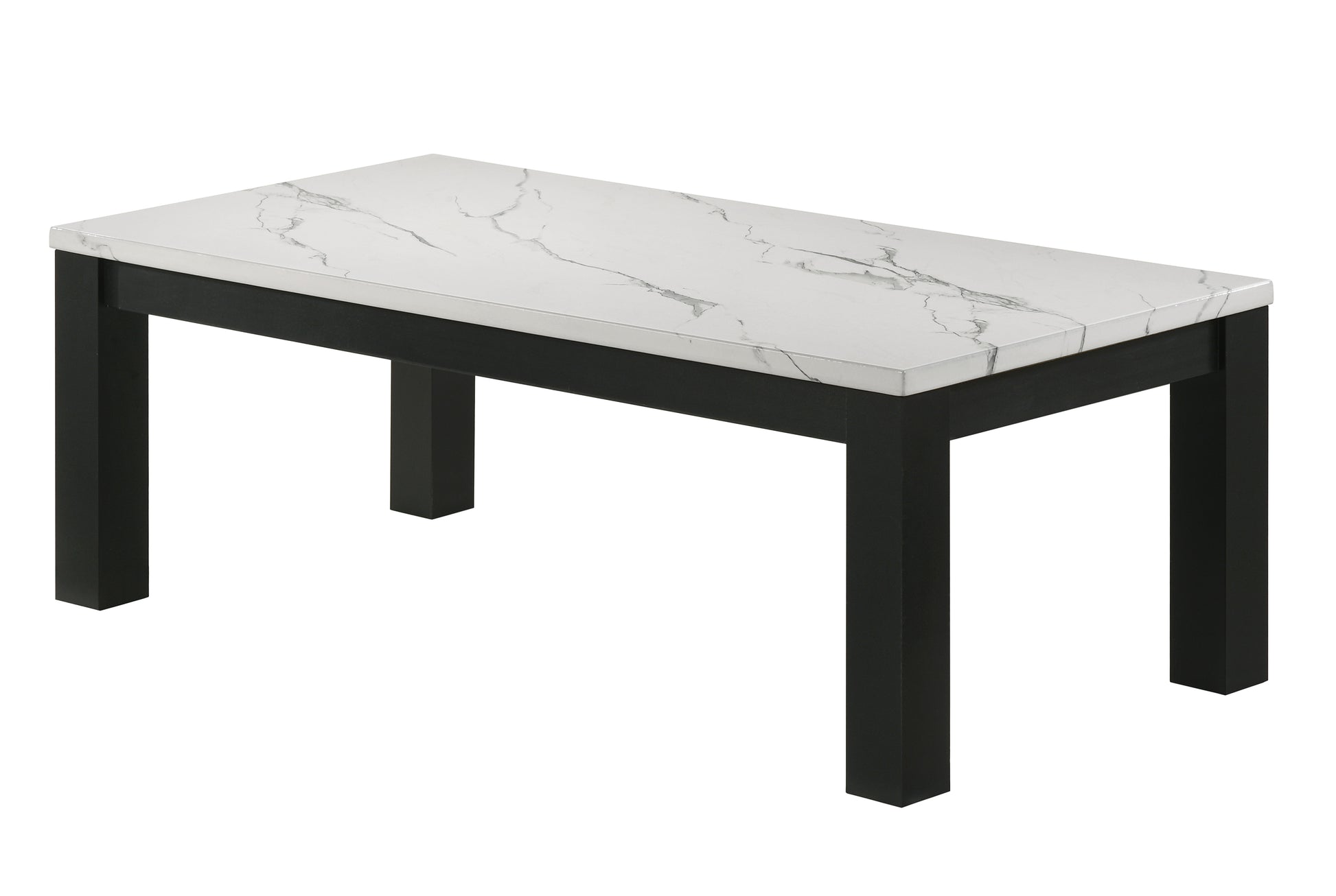 White Black 3 Piece Living Room Table Set Faux Marble Table Top Cocktail Table And Two Matching End Tables Wooden Furniture Black,White Primary Living Space Contemporary,Modern Wood