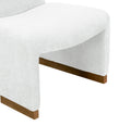 Comfy Accent Chair, Upholstered Slipper Chair, Armless Chair With Wood Legs And Soft Fabric For Living Room, Bedroom, White White Foam Wood Fabric