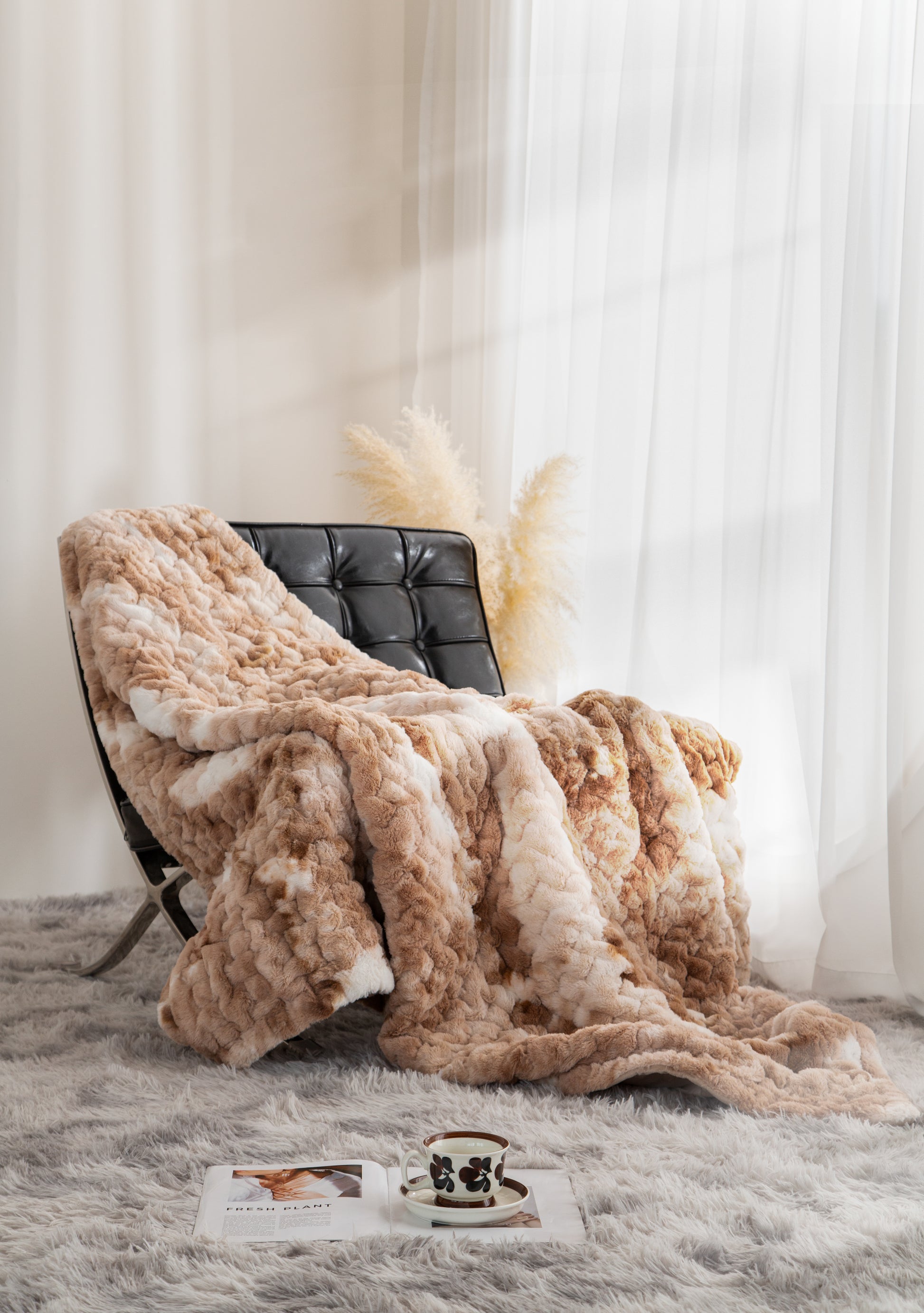 50X60" Faux Fur Throw Multicolor Faux Fur