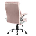 Swivel Office Room Chair Executive Desk Chair Velvet Caster Metal Pink Office Foam Dry Clean American Design,Cute,Modern Handle Office Chairs Foam Adjustable Height Velvet