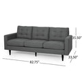 3 Seater Sofa Dark Grey Fabric