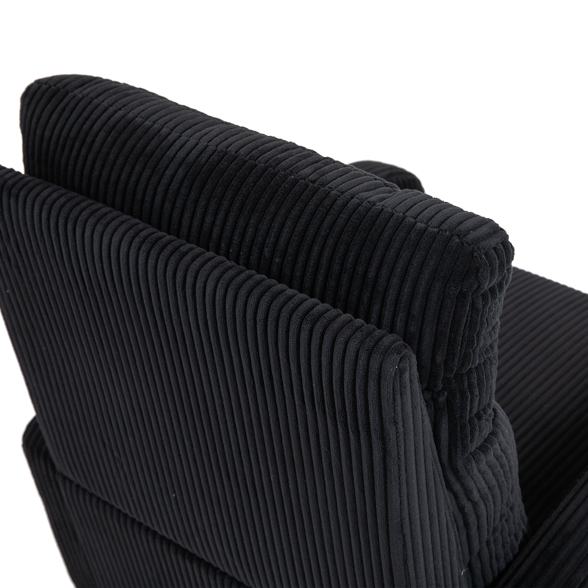 Jiada Upholstered Swivel Glider.Flannel Fabric.Rocking Chair For Nursery In Black.Modern Style One Left Bag Black Foam Corduroy