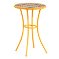 Barnsfield End Table Yellow Ceramic Tile Iron