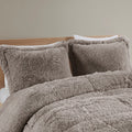 Shaggy Long Fur Comforter Mini Set Twin Grey Polyester