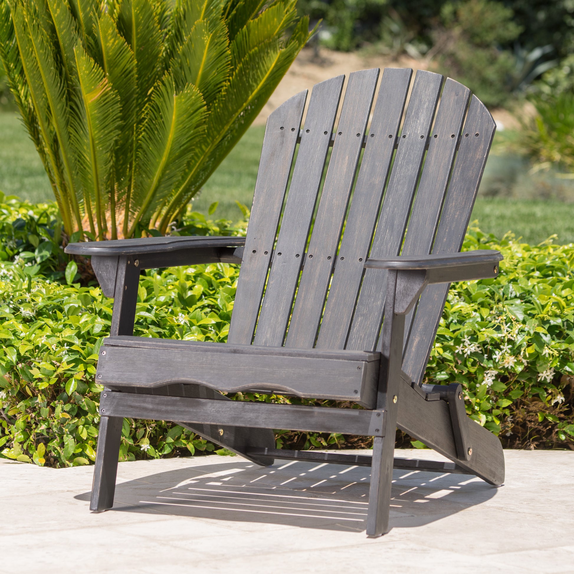 Malibu Adirondack Chair Dark Grey Acacia Wood