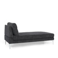 Chaise Lounge Black Fabric 1 Seat