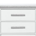 Annie Silver Nightstand Silver Gray 2 Drawers Bedroom With Legs Contemporary Rubberwood Dovetail Joints Silver Wood Wood