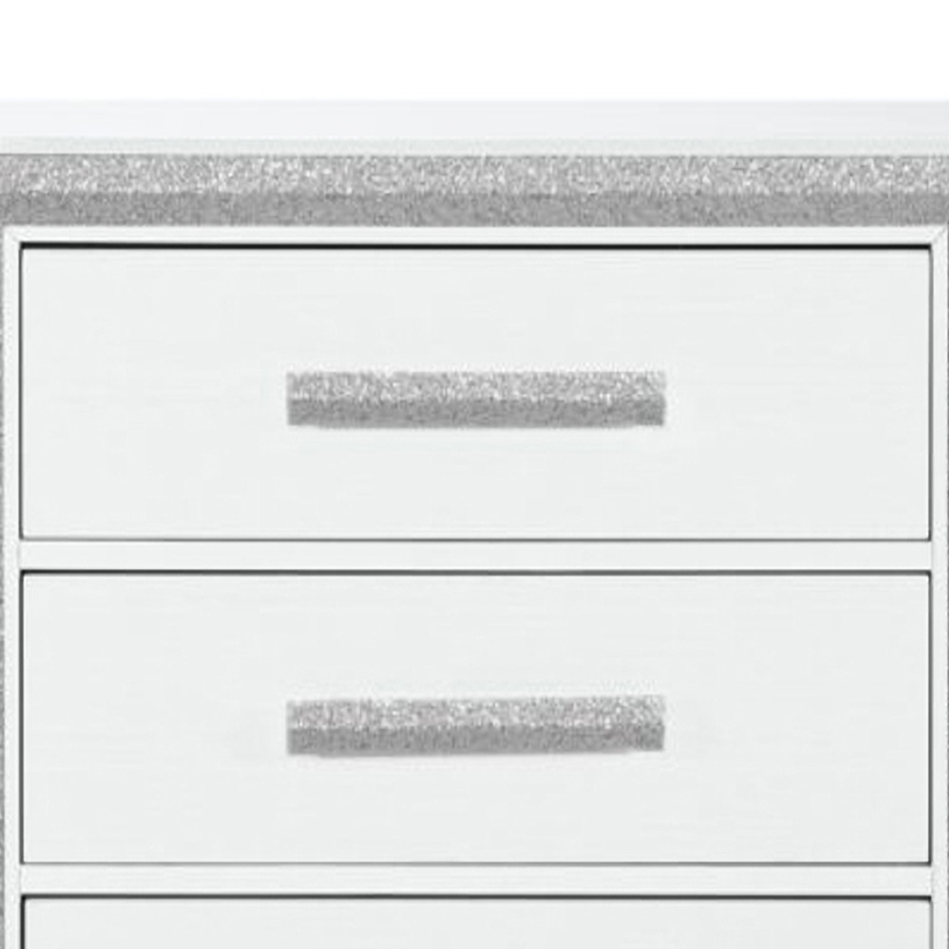 Annie Silver Nightstand Silver Gray 2 Drawers Bedroom With Legs Contemporary Rubberwood Dovetail Joints Silver Wood Wood