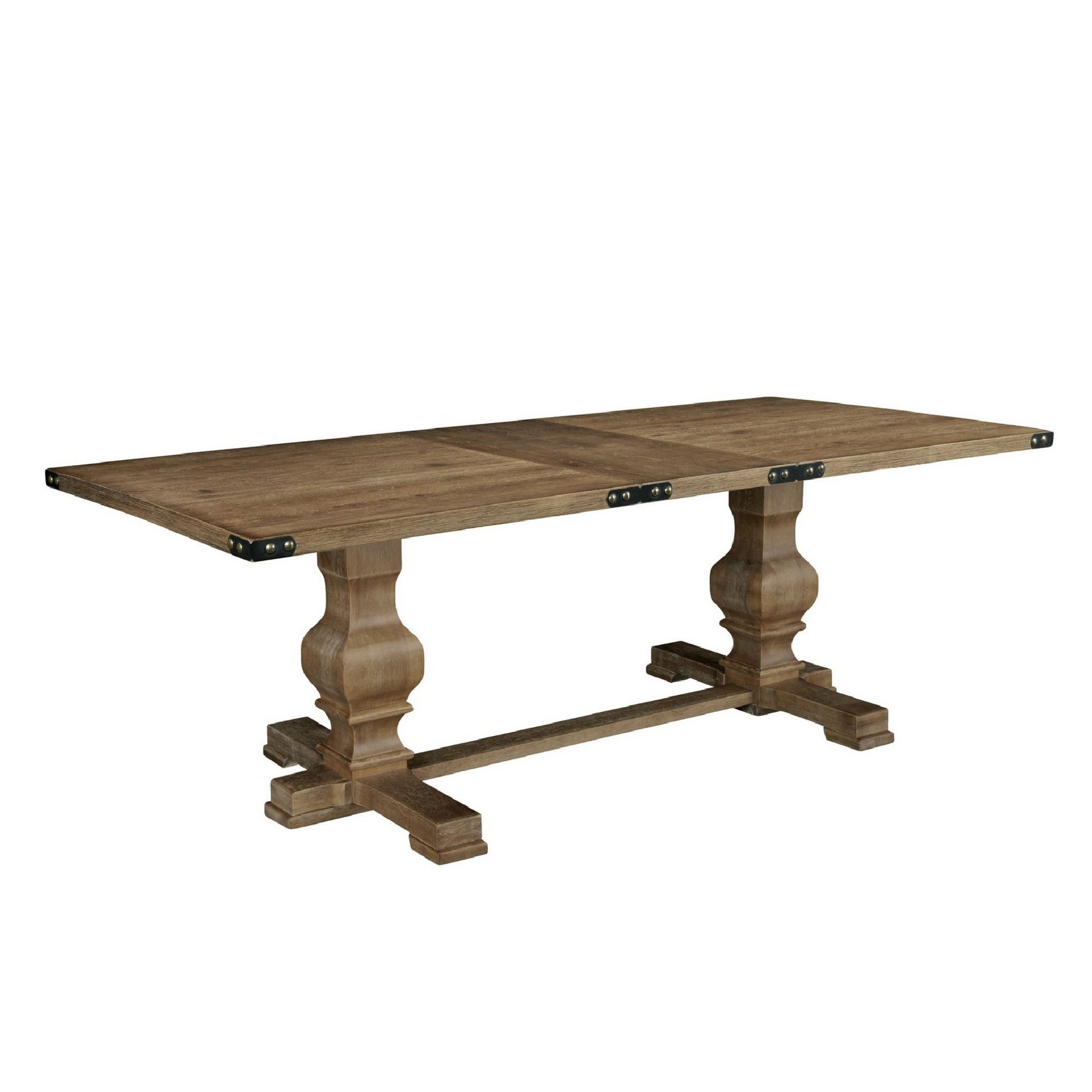 Tyler 88 Inch Classic Rectangular Dining Table, Rubberwood, Natural Brown Brown Rubber Wood