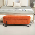 Coolmore Storage Ottoman,Bedroom End Bench,Upholstered Fabric Storage Ottoman With Safety Hinge, Entryway Padded Footstool, Ottoman Bench For Living Room & Bedroom Orange Orange Foam Velvet