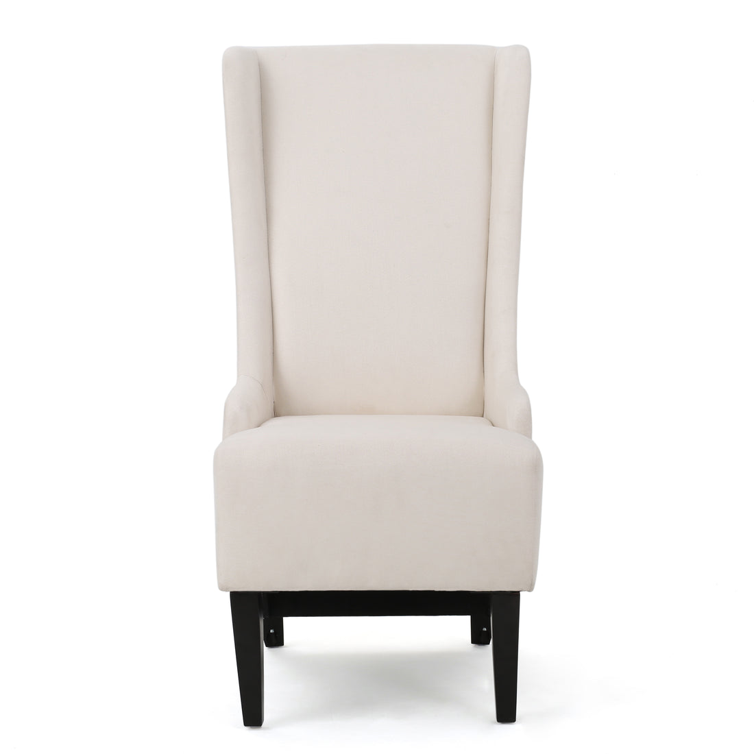 Dining Chair Beige Wood Fabric