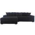 Arrived Oversized Two Piece Couches, L Shaped Sofa, Corduroy, Left Chaise Daybed,With Armrests,Eight Throw Pillows,Corner Sofa,Easy To Assemble, Black Black Polyester Wood Primary Living Space