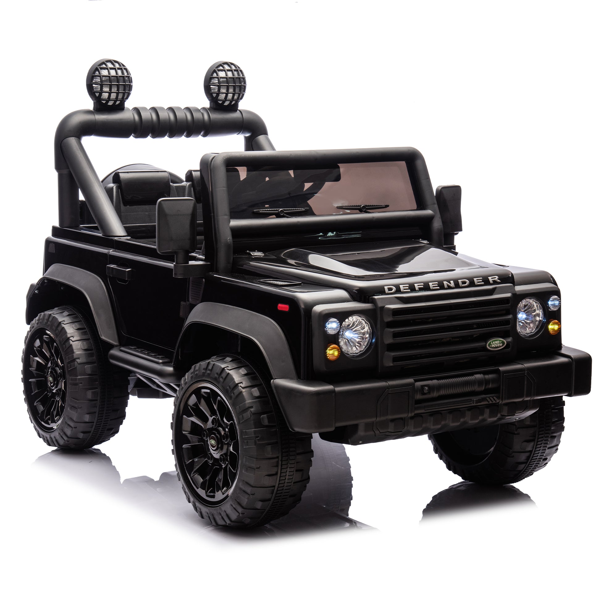 Licensed 2015 Land Rover Defender 90,24V Kids Ride On Xxl Car W Parents Control,2Wd,Four Wheel Suspension,Bluetooth,Mp3,Music,Power Display,Led Lights,Speeds 1.86 3.11Mph For Kids 3 7. Black Polypropylene