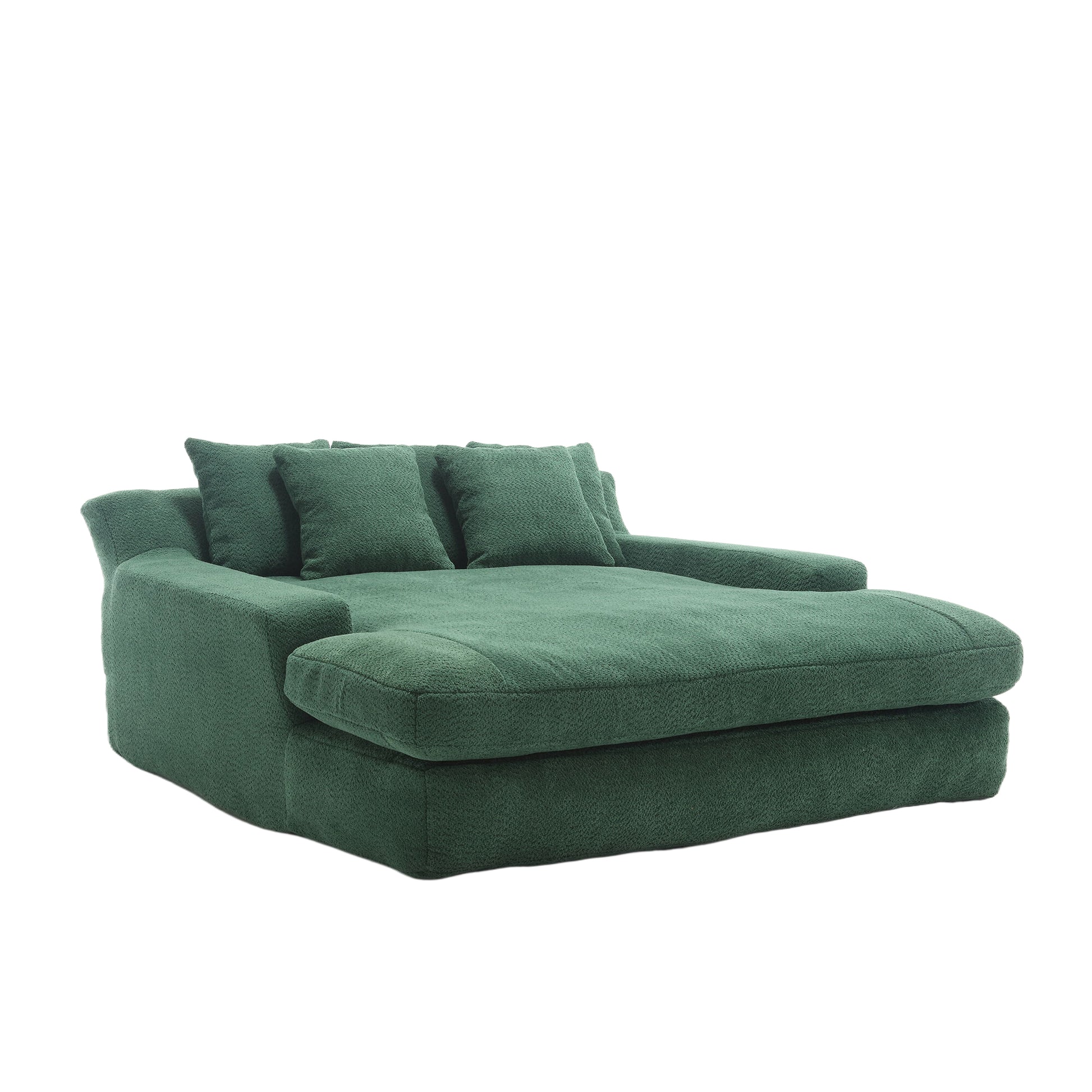 Coolmore Seersucker 2 Seater Lazy Sofa With 5 Back Pillows,Comfy Sofa Deep Seat Couch For Living Room,Club Emerald Emerald Chenille 2 Seat
