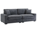 Modular Sectional Sofa,4 Seater Oversized Sectional Sofa, Corduroy Fabric With 2 Ottoman Bench And 2 Pillows, Modular Sectionals Sofa Couch For Living Room Gray Corduroy 4 Seat