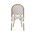 French Bistro Chair White Gray Rattan