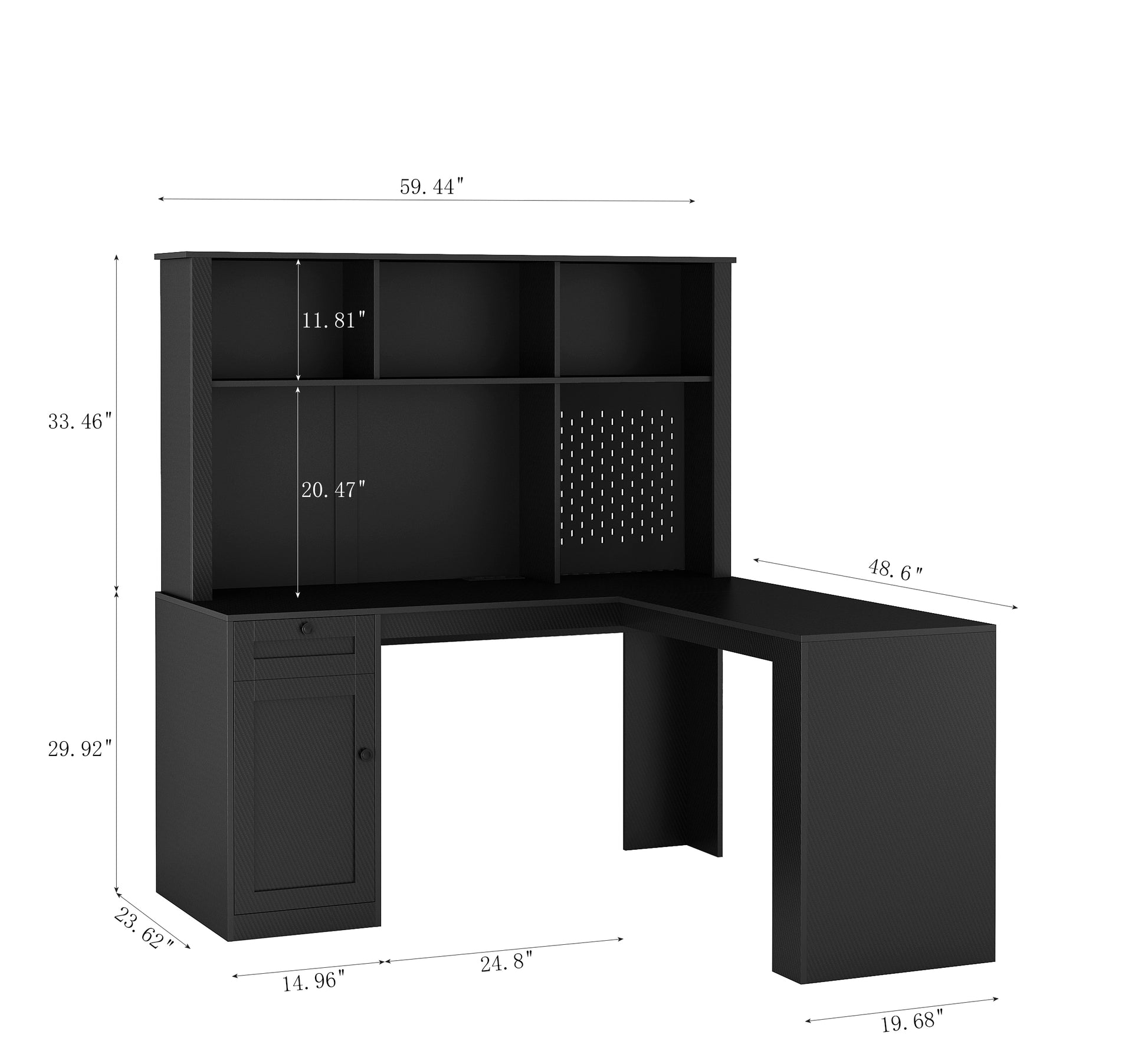 L Shaped Desk With Charger,Computer Desk With Drawers,Bookshelf & Hutch,Modern Corner Desk,Home Office Desk,L Shaped Study Table Writing Desk,Corner Gaming Computer Desk With Storage Black Mdf