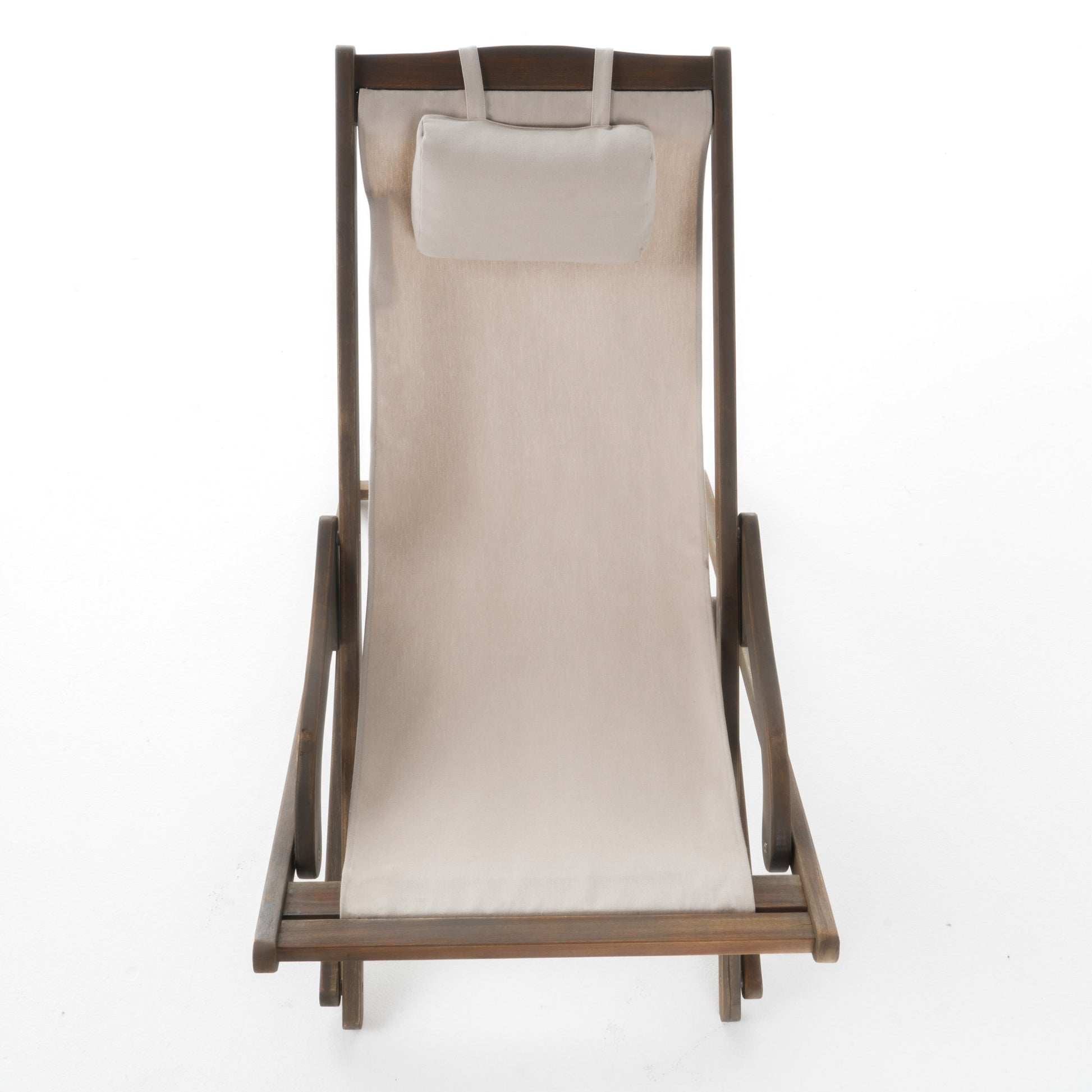 Nikki Beach Sling Chair Beige Set Of 2 Grey Wood