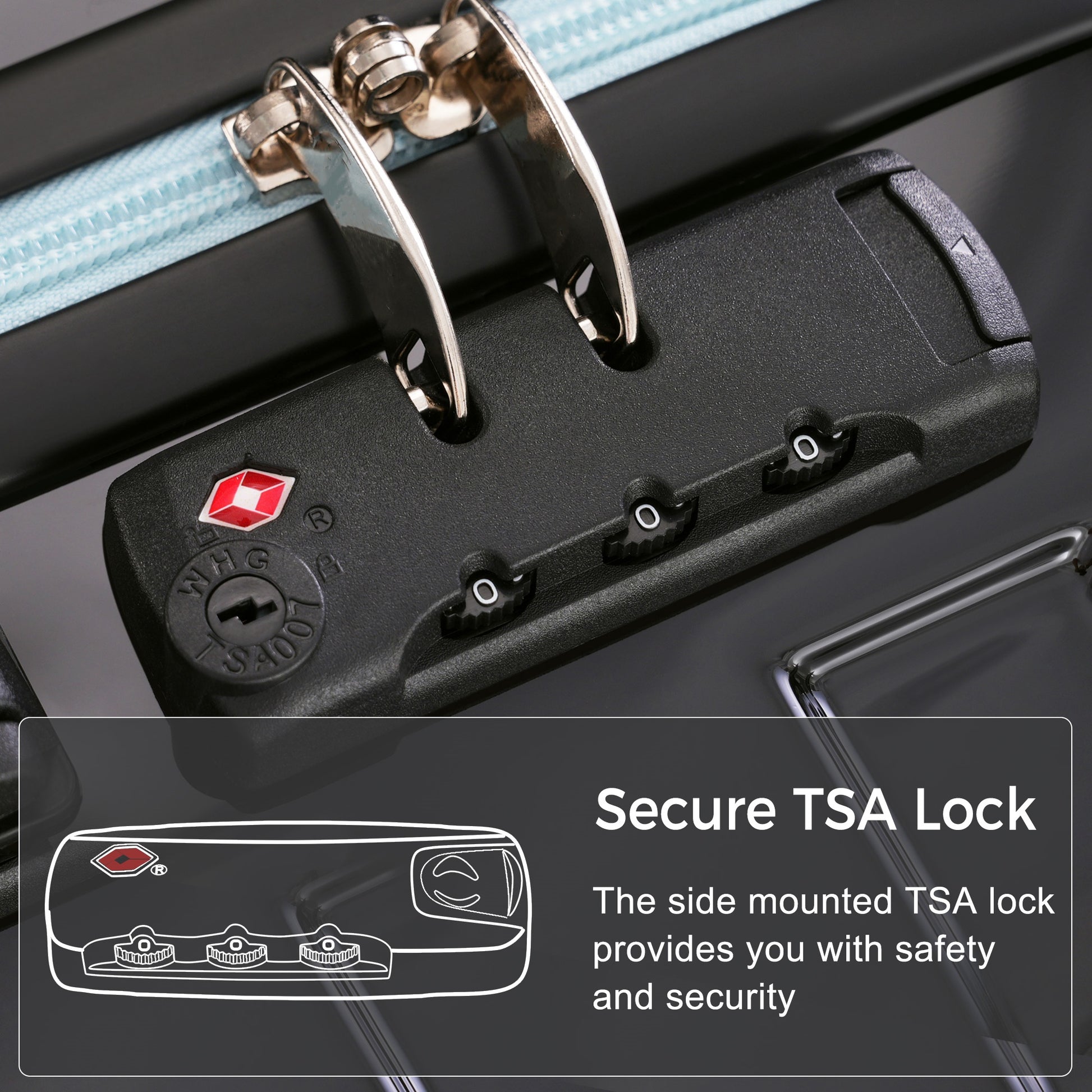 Luggage Sets Model Abs Hardshell 3Pcs Clearance Luggage Hardside Lightweight Durable Suitcase Sets Spinner Wheels Suitcase With Tsa Lock 20''24''28'' Blue And Black Black Blue Abs Pc