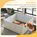 Pawhut Whelping Box For Dogs With Retractable Light Stand, Birth Dog Whelping Box For Puppies With Pig Rail, Pee Padadjustable Height Door For Small, Medium & Large Breed Dogs, 49