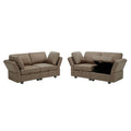 Living Room Furniture Sets, 2 Piece Comfy Upholstered Sofa Couch Set, Mid Century Modern Loveseat Sofa Sets With Storage Space Small Spaces Under Seats, Adjustable Arms And Backs Brown Brown Polyester 4 Seat
