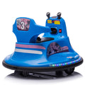 12V Kids Ride On Bumper Car W Parents Control,Rotate 360 Degrees,Two Handed Switch For Direction Control,Bumper Strip,Light Belt,Mp3 Music,Bluetooth,Provide A Speed Of 0.75Mph For Kids Of 2 5 Blue