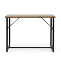 Console Table Brown Wood Stainless Steel