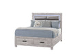 Rover Grey King Bed Gray Solid Wood Mdf