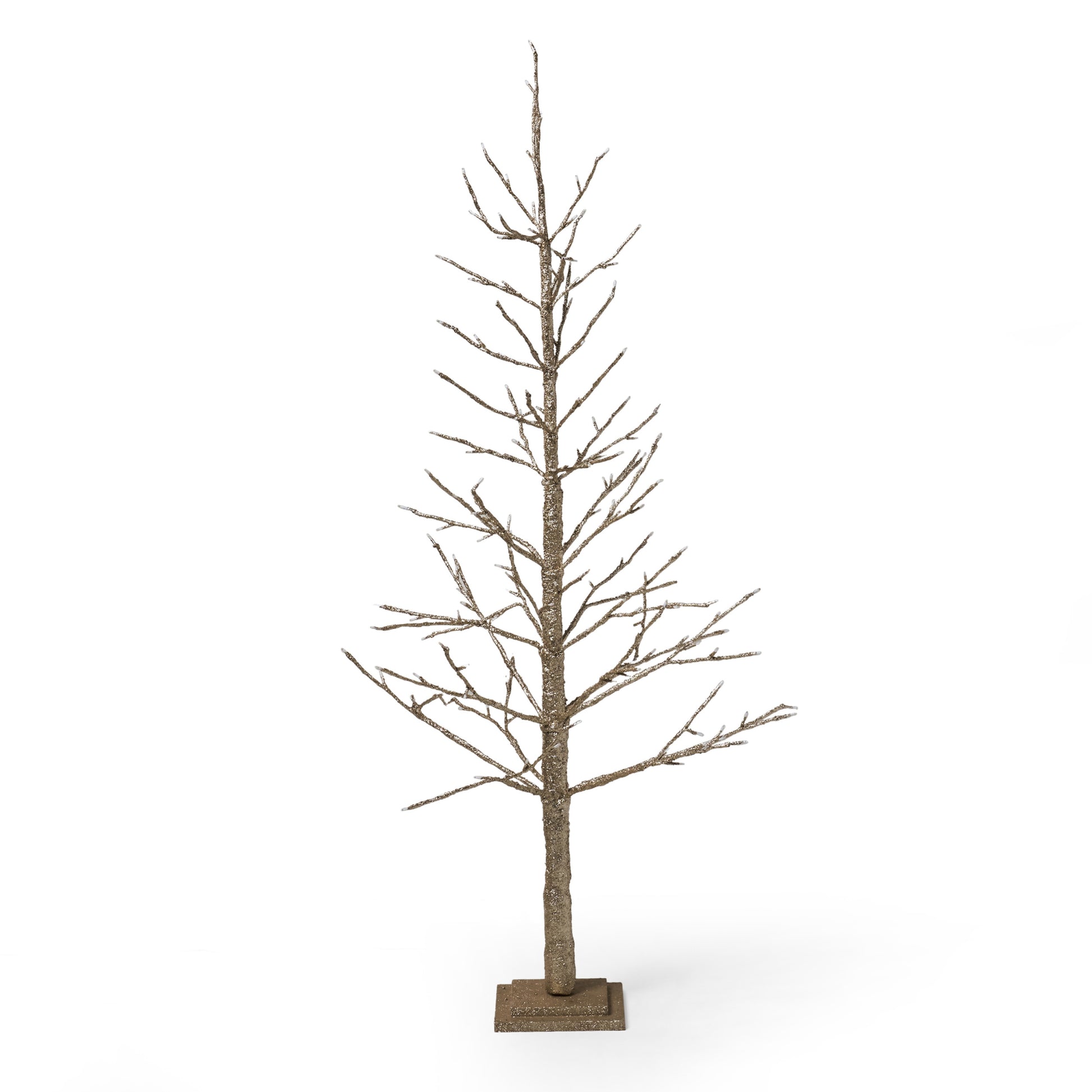 5Ft Paper Led Tree Champagne Iron