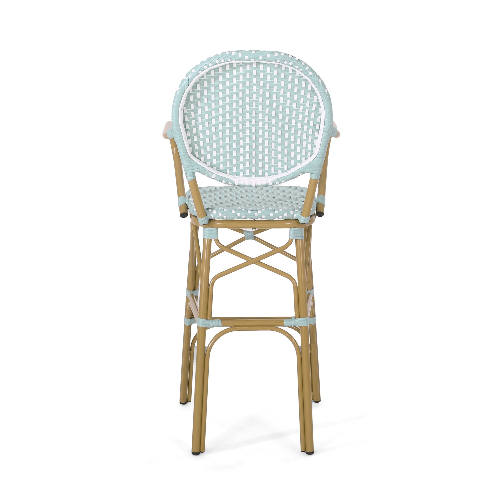 Barstool Teal Wicker