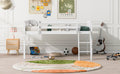 Full Size Wood Low Loft Bed With Ladder, Ladder Can Be Placed On The Left Or Right, White Oid Sku: Gx000366Aak Box Spring Not Required Full White Wood Bedroom Solid Wood Mdf