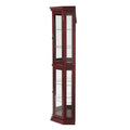 Corner Curio Cabinet With Lights, Adjustable Tempered Glass Shelves, Mirrored Back, Display Cabinet,Cherry E26 Light Bulb Not Included Cherry Mdf