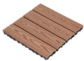 Wood Plastic Composite Deck Tiles Set Of 20Pcs, Composite Decking Resist Rust, Water, Weather, Easy To Diy & Maintain, Indoor&Outdoor,Ideal For Patios, Balconies, Rooftops, Decks, 12X12In Wood Color Wood Modern Plastic Wood Plastic