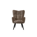 Modern Single Sofa Armchair With High Backrest Comfy Reading Chair For Small Spaces Living Room Bedroom Apartment Color:Brown Brown Teddy