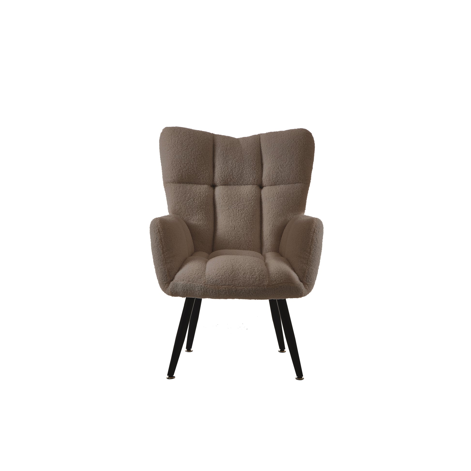Modern Single Sofa Armchair With High Backrest Comfy Reading Chair For Small Spaces Living Room Bedroom Apartment Color:Brown Brown Teddy