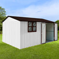 Metal Garden Sheds 10Ftx12Ft Outdoor White Coffee With Window White Metal