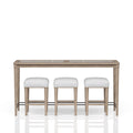Frosted Glass Console Table With 3 Stools Sand Solid Wood Mdf Glass