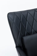 Rocking Chair, Glider Chair,Rocking Accent Chair With Lumbar Pillow And Ottoman For Nursery Living Room Bedroom Black Pu