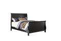 Modern 1Pc Eastern King Size Bed Bedroom Furniture Sleigh Design Headboard Footboard Plywood 1Pc Bedframe Box Spring Required King Black Wood Bedroom Contemporary,Modern,Transitional,Ultra Modern Rubberwood Bed Frame Plywood