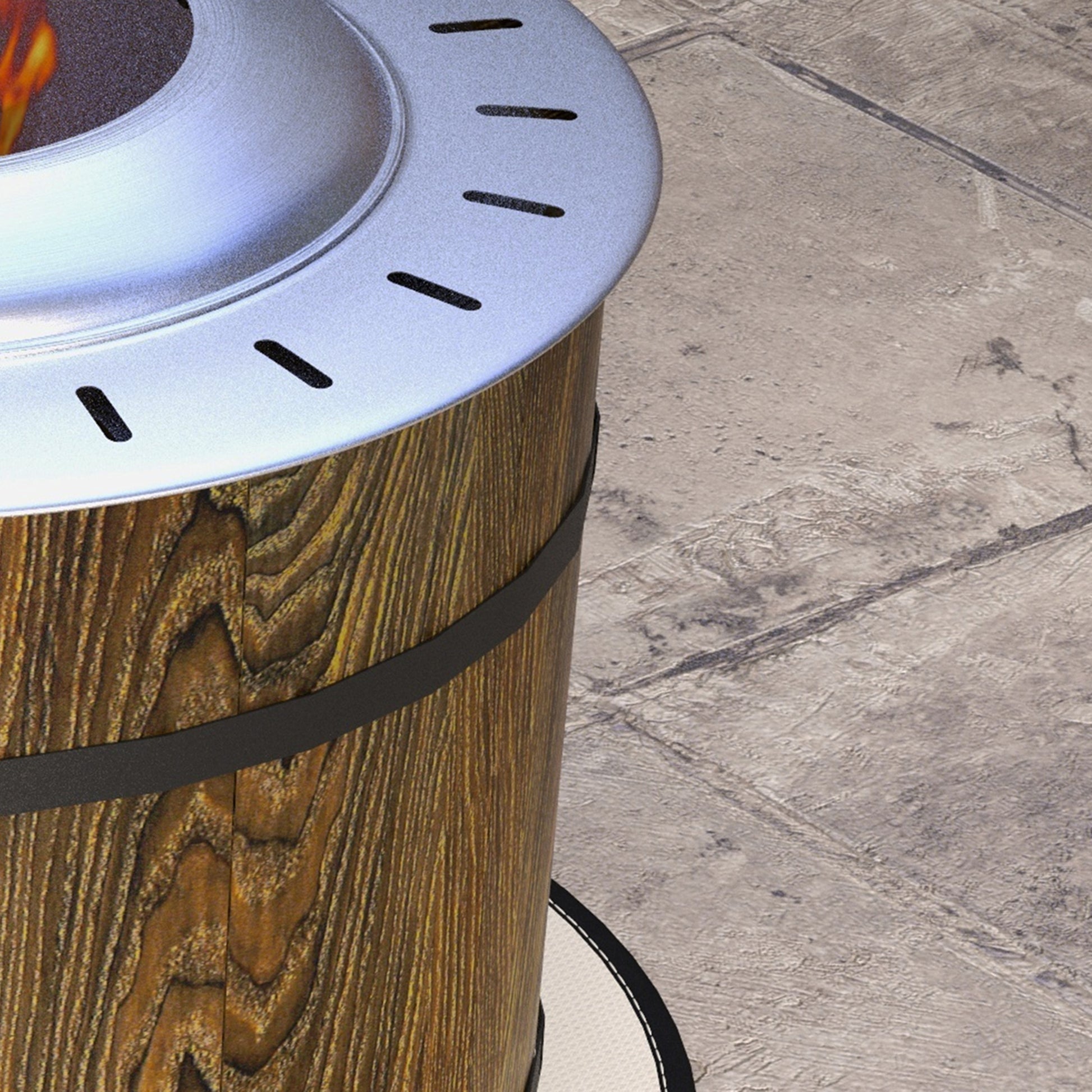 Outsunny Smokeless Fire Pit With Fireproof Mat, 20" Barrel Style Portable Wood Burning Firepit, Magnesium Oxide Low Smoke Camping Bonfire Stove For Backyard, Patio, Picnic, Brown Brown Magnesium Oxide