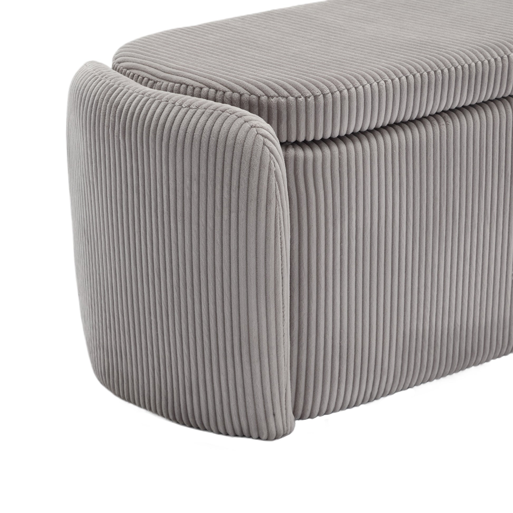 Coolmore Storage Ottoman,Bedroom End Bench,Upholstered Fabric Storage Ottoman With Safety Hinge, Entryway Padded Footstool, Ottoman Bench For Living Room & Bedroom Light Gray Light Gray Foam Velvet