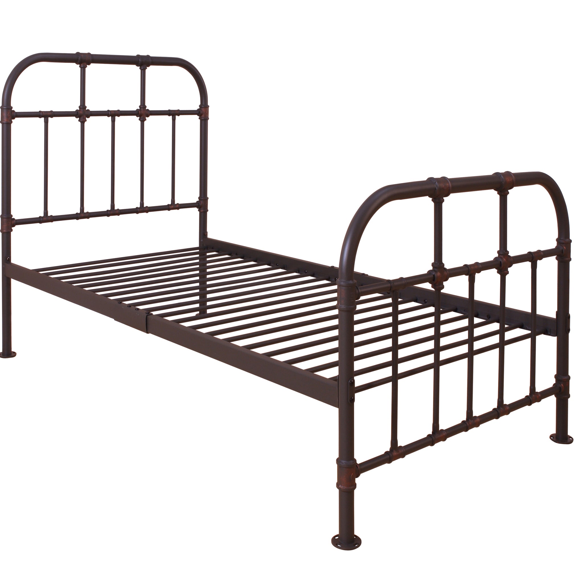 Sandy Grey Open Frame Twin Platform Bed Box Spring Not Required Twin Grey Metal Bedroom Industrial,Vintage Metal