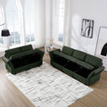 Living Room Sofa Set With 3 Seat Couch And 2 Seat Loveseat, Hidden Storage Under Seat, Soft Back Cushions And Arm Cushionsadjustable Arms And Backs Green Green Polyester 5 Seat