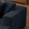 Chenille Sectional Sofa Modern Upholstered Chaise With Plush Seating, Fixed Cushions, And Versatile Design For Living Room, Bedroom, Office Blue Chenille 2 Seat