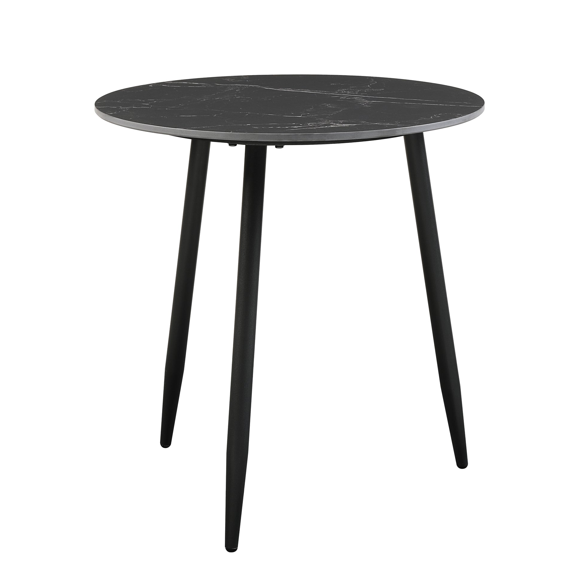 Modern Style Nesting Cocktail Tables And Side Table 3 Piece Occasional Table Set Black Metal Legs Sintered Stone Top Black Primary Living Space Modern Metal,Sintered Stone