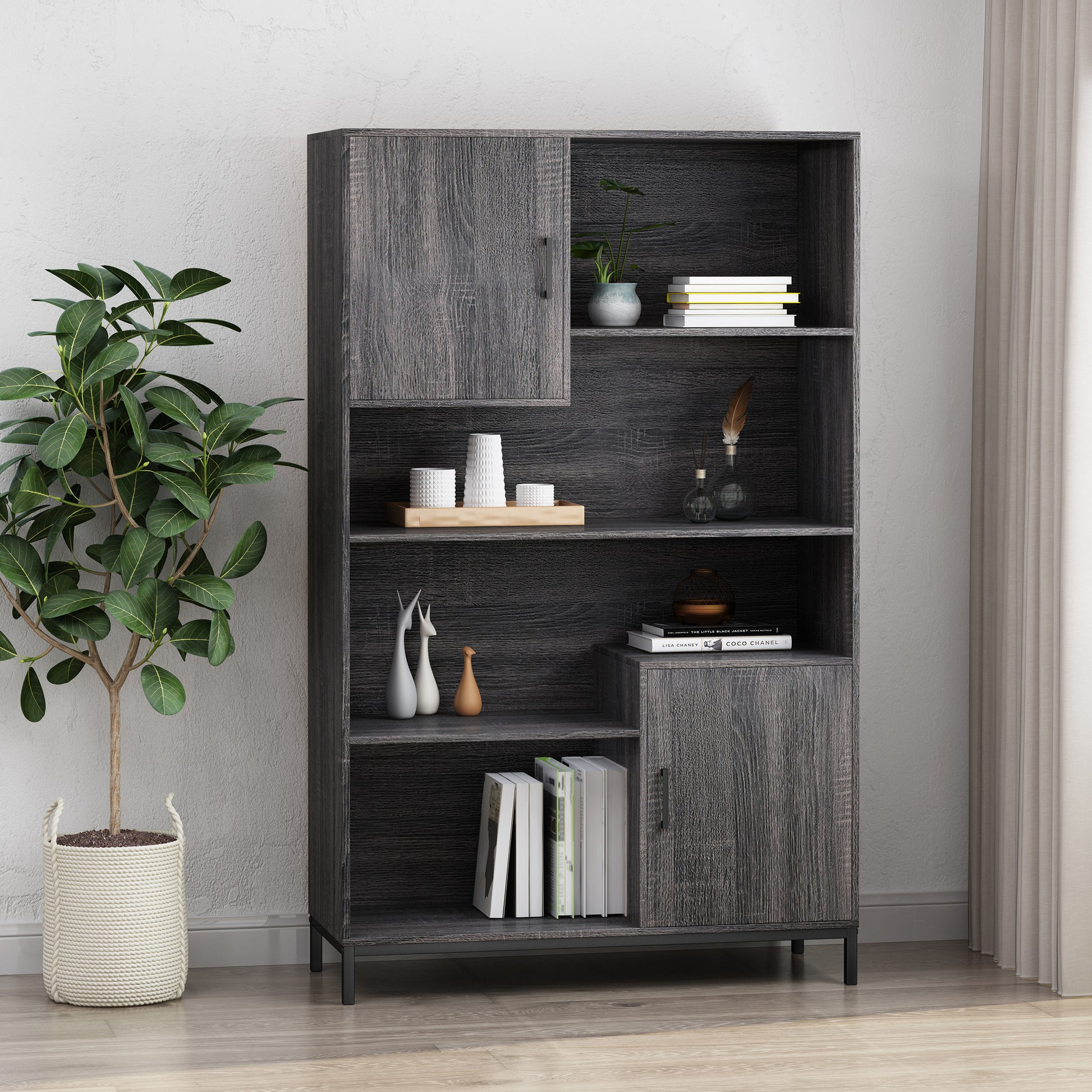 Cube Unit Bookcase Grey Mdf