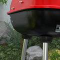 Outsunny Portable Charcoal Grill With Bottom Shelf, Bbq Smoker With Wheels And Adjustable Vents On Lid For Picnic Camping Backyard Cooking, Black Red Steel