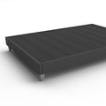 Express Quick Setup Bed Frame Foundation Twin Long Twin Xl Dark Grey Upholstered