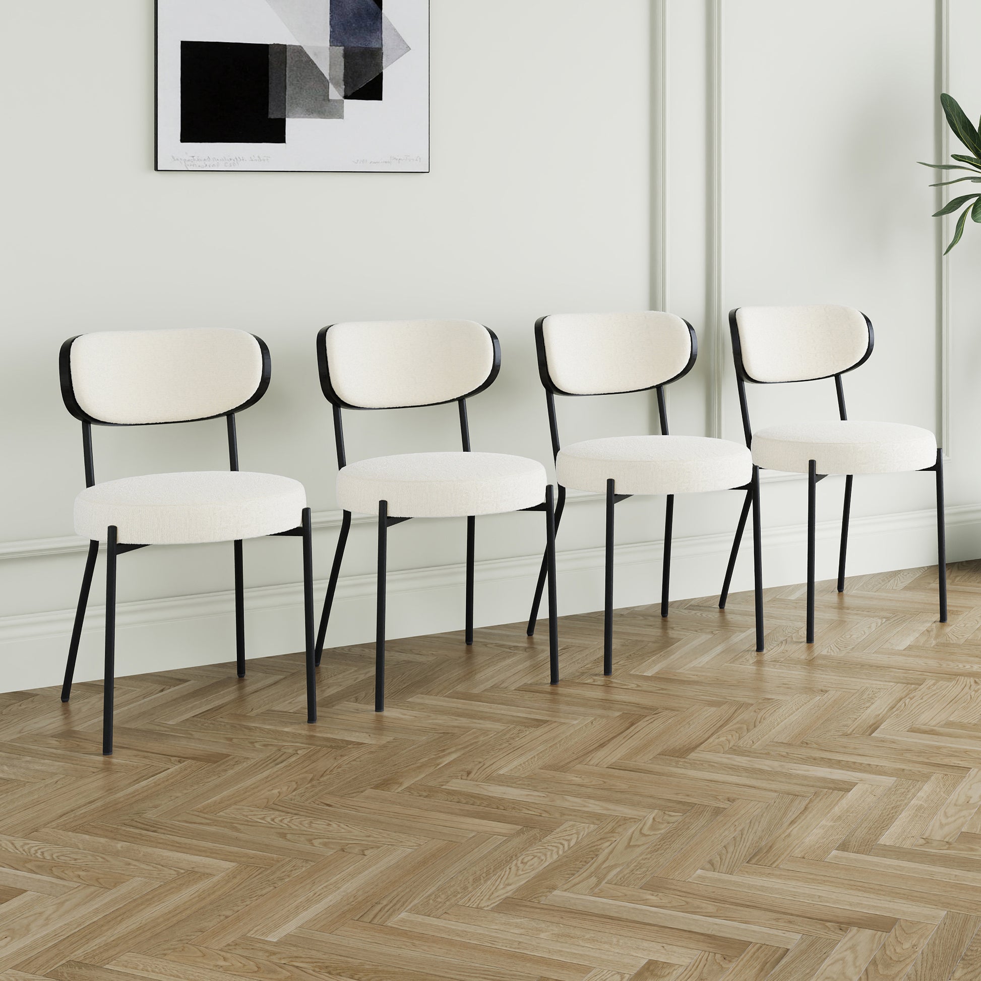 Modern Grey Simple Teddy Velvet Dining Chair Upholstered Chair Family Bedroom Stool Back Dressing, Black Round Table Set,Bentwood Covered With Ash Veneer Chair Back,Chair Black Metal Legs Set Of 5 Black Mdf