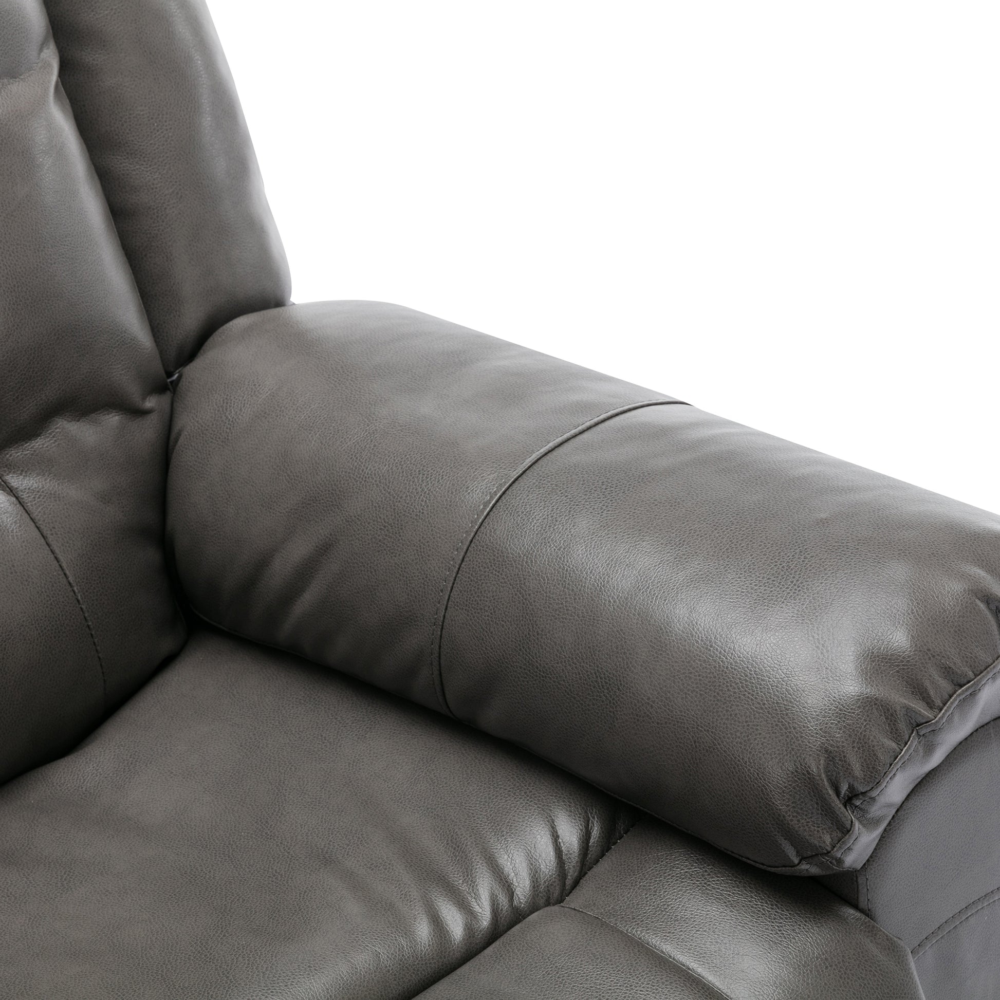 360 Swivel And Rocking Home Theater Recliner Manual Recliner Chair With Wide Armrest For Living Room,Bedroom, Grey Grey Foam Pu